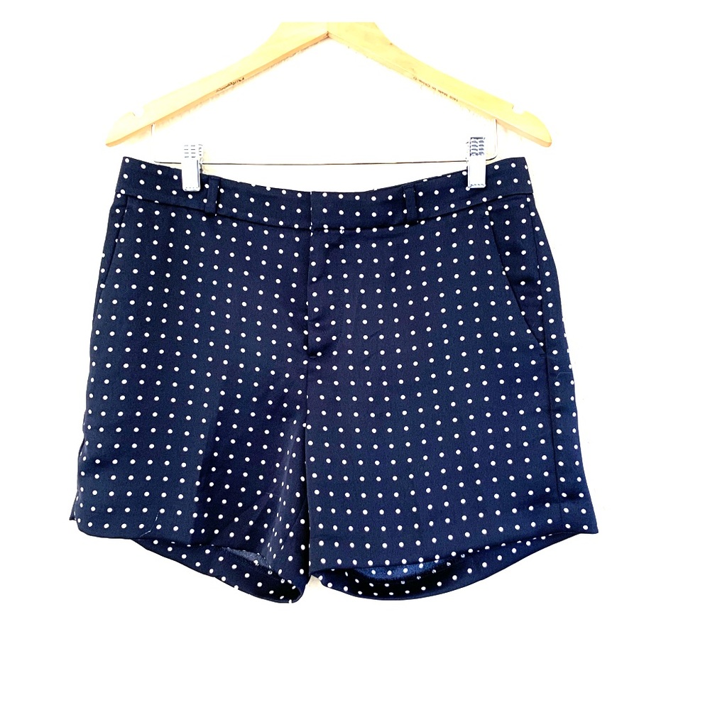 Banana Republic Navy Silk Polka Dot Shorts 6